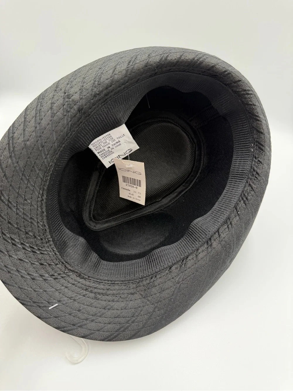 NWT Icing Black Rhinestone Fedora Hat One Size